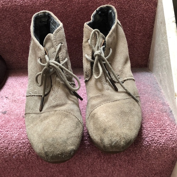 Sold on Mercari Toms Beige Wedge Booties - Picture 2 of 4